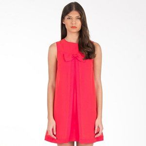 TED BAKER Josa tomato red bow sleeveless A-line swing tunic shift mini dress
